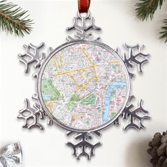 London City Map Metal Large Snowflake Ornament by Bedest