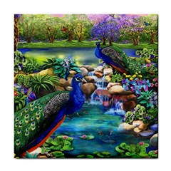 Peacocks  Fantasy Garden Tile Coaster