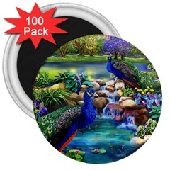 Peacocks  Fantasy Garden 3  Magnets (100 Pack) by Bedest