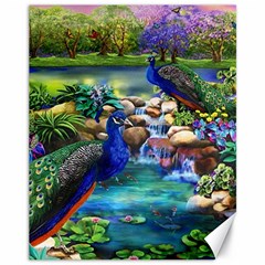 Peacocks  Fantasy Garden Canvas 11  X 14  by Bedest