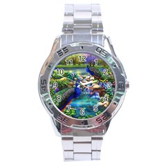 Peacocks  Fantasy Garden Stainless Steel Analogue Watch by Bedest