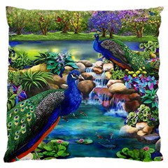 Peacocks  Fantasy Garden Large Cushion Case (one Side) by Bedest