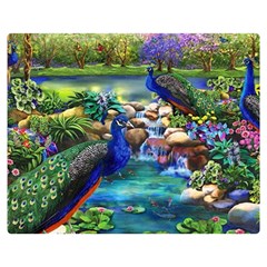 Peacocks  Fantasy Garden Two Sides Premium Plush Fleece Blanket (medium) by Bedest