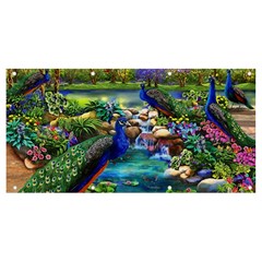 Peacocks  Fantasy Garden Banner And Sign 8  X 4  by Bedest