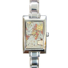 Vintage Old Antique World Map Rectangle Italian Charm Watch by Bedest