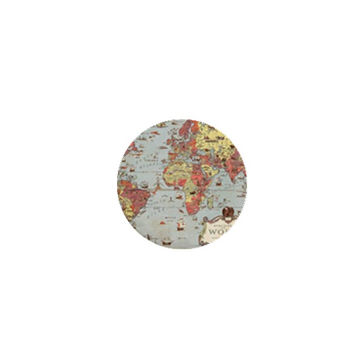 Vintage Old Antique World Map 1  Mini Buttons