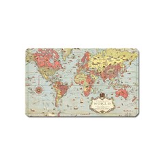 Vintage Old Antique World Map Magnet (name Card) by Bedest