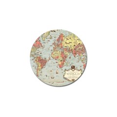 Vintage Old Antique World Map Golf Ball Marker by Bedest