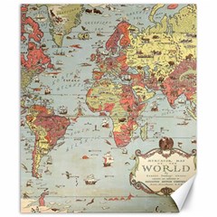 Vintage Old Antique World Map Canvas 8  x 10 