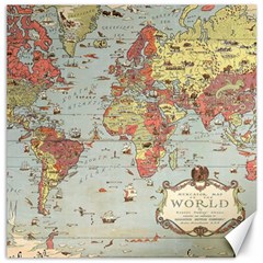 Vintage Old Antique World Map Canvas 12  x 12 