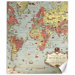 Vintage Old Antique World Map Canvas 20  x 24 