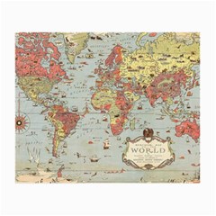 Vintage Old Antique World Map Small Glasses Cloth (2 Sides) by Bedest