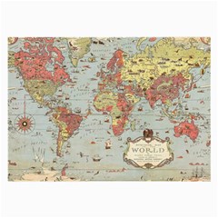 Vintage Old Antique World Map Large Glasses Cloth by Bedest