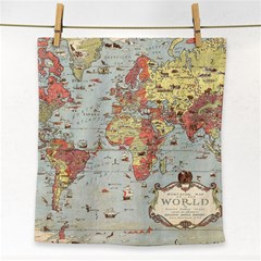 Vintage Old Antique World Map Face Towel