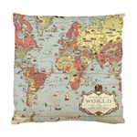 Vintage Old Antique World Map Standard Cushion Case (One Side) Front