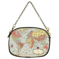 Vintage Old Antique World Map Chain Purse (two Sides) by Bedest