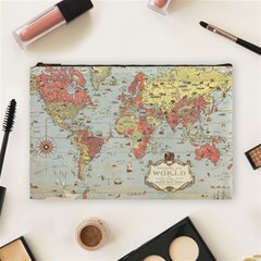 Vintage Old Antique World Map Cosmetic Bag (large) by Bedest