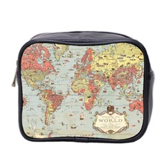 Vintage Old Antique World Map Mini Toiletries Bag (Two Sides)