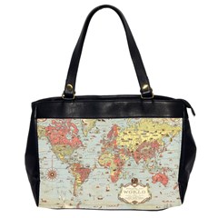 Vintage Old Antique World Map Oversize Office Handbag (2 Sides)