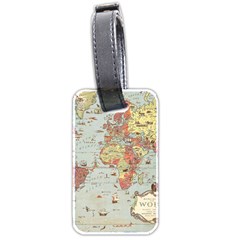 Vintage Old Antique World Map Luggage Tag (two Sides) by Bedest