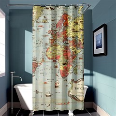 Vintage Old Antique World Map Shower Curtain 36  X 72  (stall)  by Bedest