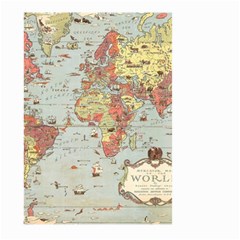 Vintage Old Antique World Map Large Garden Flag (two Sides) by Bedest