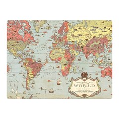 Vintage Old Antique World Map Two Sides Premium Plush Fleece Blanket (Mini)