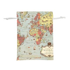 Vintage Old Antique World Map Lightweight Drawstring Pouch (L)