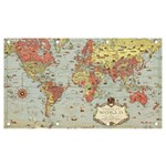 Vintage Old Antique World Map Banner and Sign 7  x 4  Front