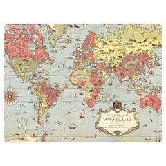 Vintage Old Antique World Map Premium Plush Fleece Blanket (Extra Small)