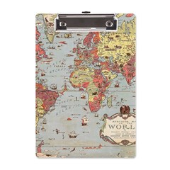 Vintage Old Antique World Map A5 Acrylic Clipboard