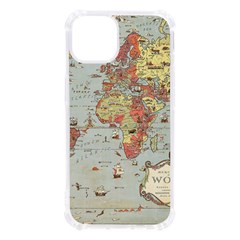 Vintage Old Antique World Map Iphone 13 Tpu Uv Print Case by Bedest