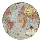 Vintage Old Antique World Map Round Glass Fridge Magnet (4 pack) Front