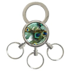 Peacock Feathers 3-ring Key Chain by Bedest