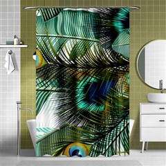 Peacock Feathers Shower Curtain 48  X 72  (small)  by Bedest