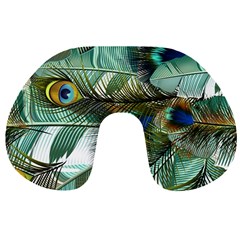 Peacock Feathers Travel Neck Pillow by Bedest