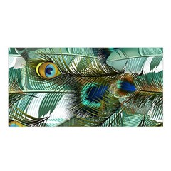 Peacock Feathers Satin Shawl 45  X 80  by Bedest