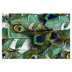 Peacock Feathers Banner And Sign 6  X 4  by Bedest