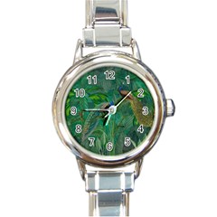 Peacock Paradise Jungle Round Italian Charm Watch by Bedest