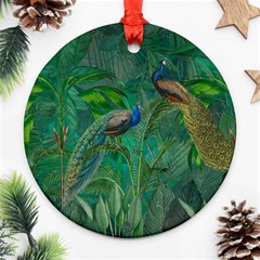 Peacock Paradise Jungle Ornament (round) by Bedest