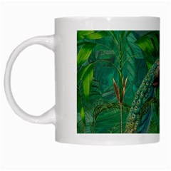 Peacock Paradise Jungle White Mug by Bedest