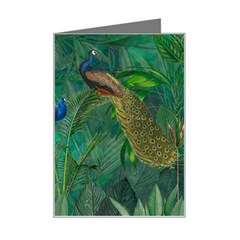 Peacock Paradise Jungle Mini Greeting Card by Bedest