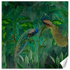 Peacock Paradise Jungle Canvas 20  X 20  by Bedest