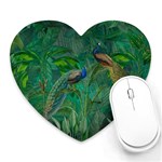 Peacock Paradise Jungle Heart Mousepad Front