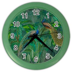 Peacock Paradise Jungle Color Wall Clock by Bedest