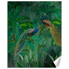 Peacock Paradise Jungle Canvas 11  X 14  by Bedest