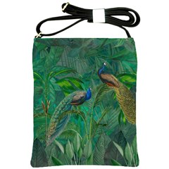 Peacock Paradise Jungle Shoulder Sling Bag by Bedest