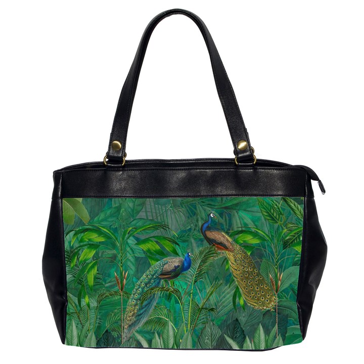 Peacock Paradise Jungle Oversize Office Handbag (2 Sides)