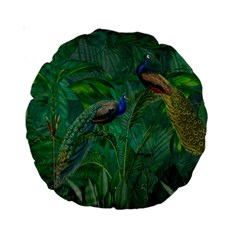 Peacock Paradise Jungle Standard 15  Premium Round Cushions by Bedest