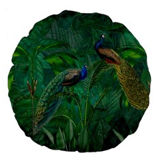 Peacock Paradise Jungle Large 18  Premium Round Cushions by Bedest